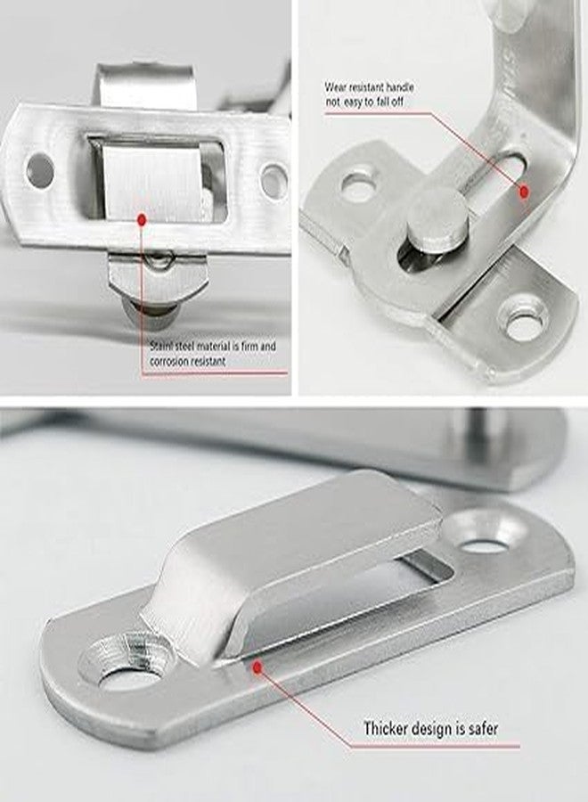 Bitrexup 90 Degree Flip Barn Door Lock | Stainless Steel Latch | Safety Sliding Barn Door Lock | Hook Lock Latch for Barn Door Latches, Sliding Door Antique Lock, Gate Latches, Wine Cabinet Closet. - Image 3